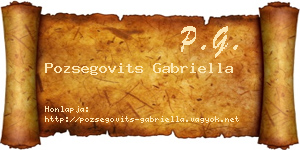 Pozsegovits Gabriella névjegykártya
